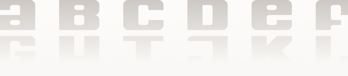 Alphabet of Chunky Monkey typeface with a white overlay