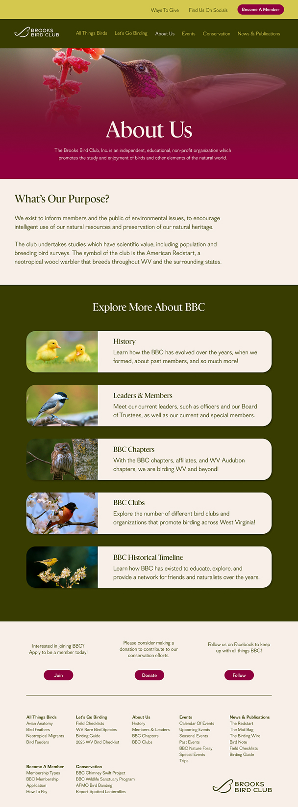 BBC About Us page design