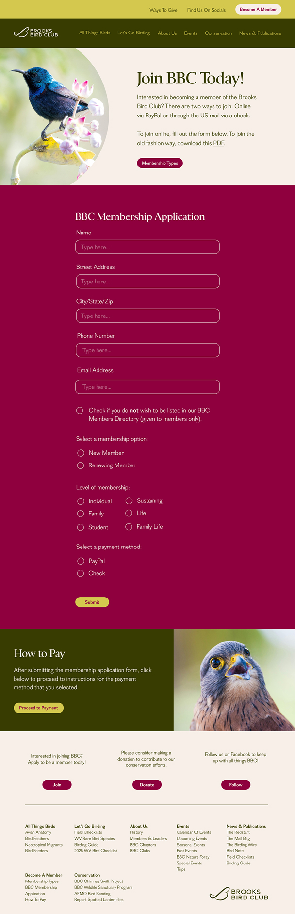 BBc Form page design