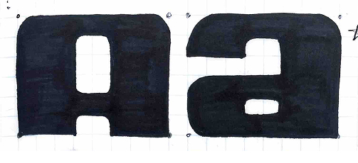 sketch of Chunky Monkey letter form A