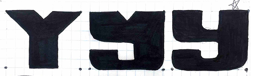 sketch of Chunky Monkey letter form Y
