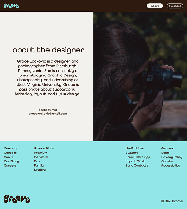 Groove design about page