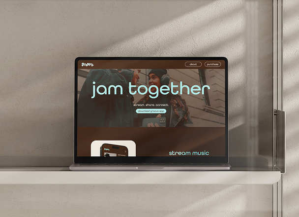 laptop displaying groove website design