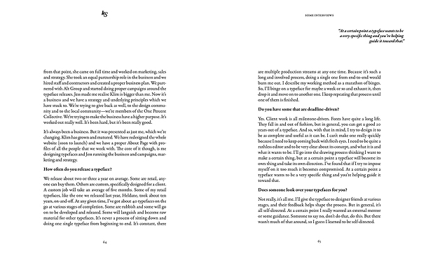 Spread of design from the Designer Interviews project