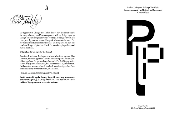 Spread of design from the Designer Interviews project