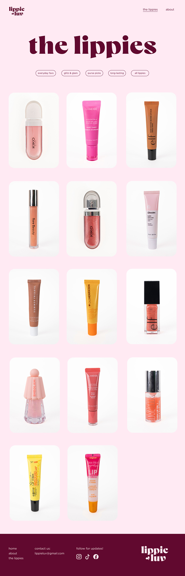 Lippieluv design collection page