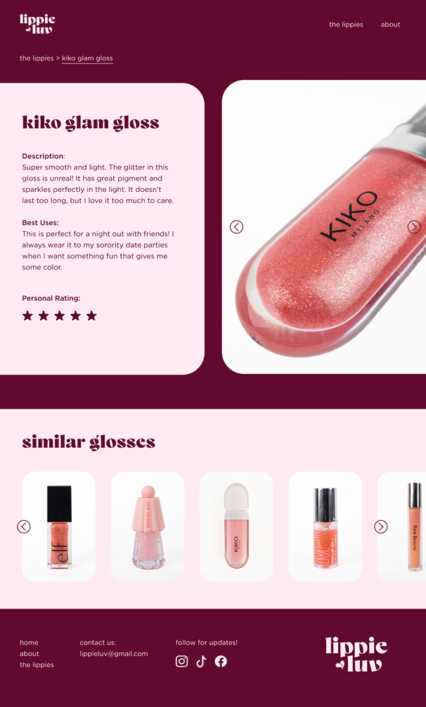 Lippieluv design product page