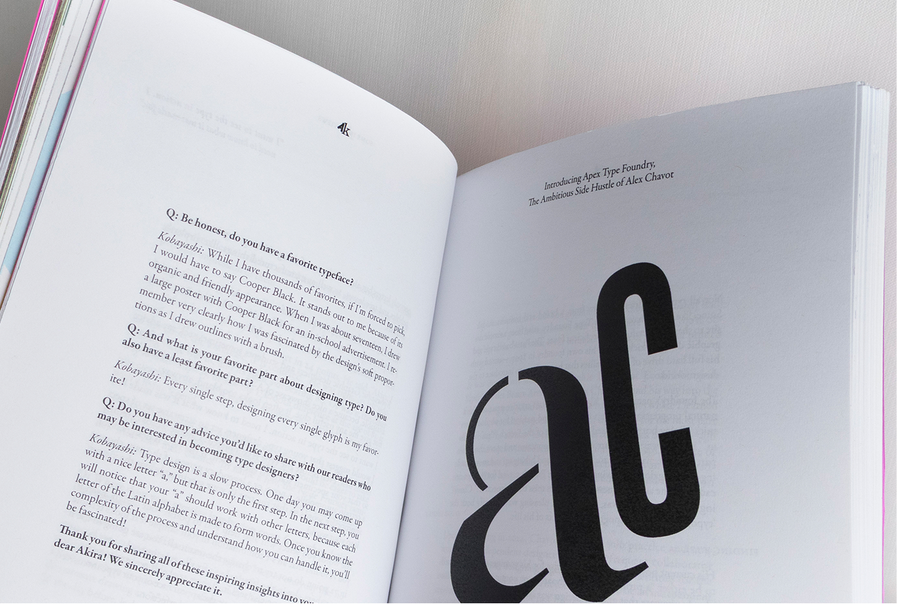 Open book displaying a page layout design